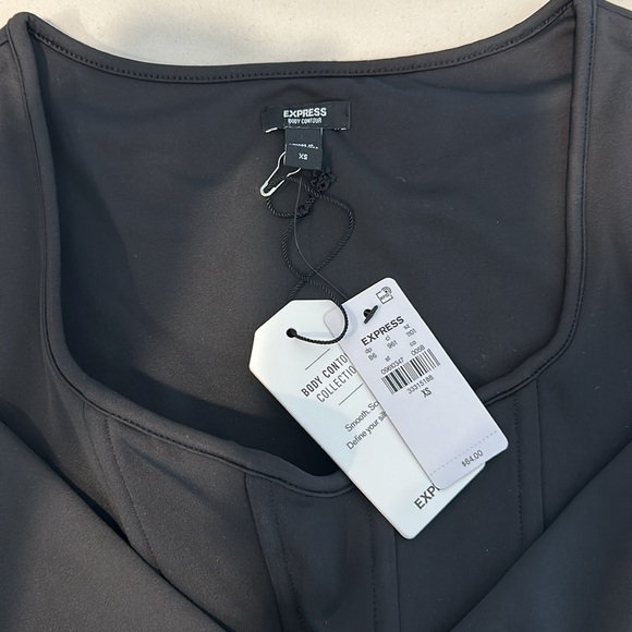 Express Body Contour High Compression Long Sleeve Corset Top - Picture 2 of 3